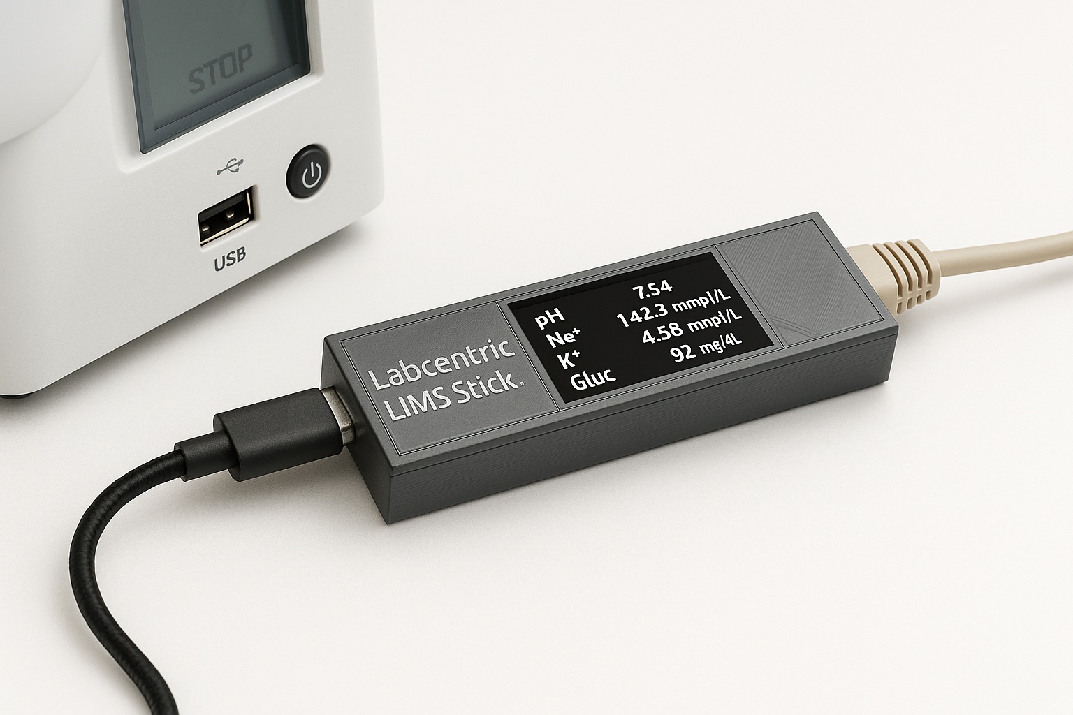 LIMS Stick - Dongle USB Cerdas untuk Otomatisasi Data Laboratorium